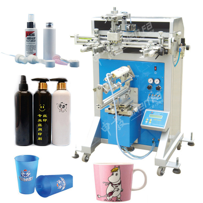 1 máquina de impressão plástica semi automática da tela de seda da garrafa da caneca de café do filme de Auto Syringe Pet da impressora da tela da cor